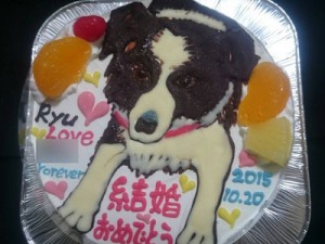 犬イラストケーキ