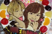 ご結婚一周年のお祝い似顔絵ケーキ