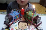 似顔絵とトーマスとパーシーのケーキ