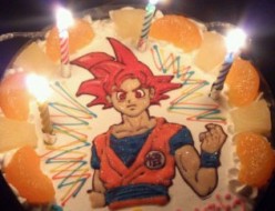 ドラゴンボールスーパーサイヤ人ゴッドのケーキ