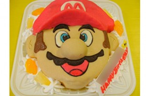 マリオ顔ケーキ