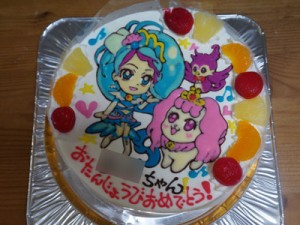 プリキュア・キュアマーメイド・パフ・アロマイラストケーキ