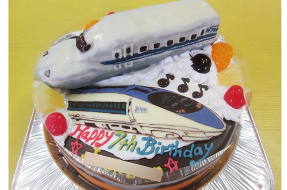 N700系と500系新幹線ケーキ ｵﾘｼﾞﾅﾙｹｰｷ おぐに 電車 車 ｷｬﾗｸﾀｰ 似顔絵ｹｰｷ宅配通販