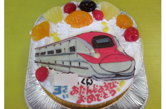 新幹線こまちイラストケーキ ｵﾘｼﾞﾅﾙｹｰｷ おぐに 電車 車 ｷｬﾗｸﾀｰ 似顔絵ｹｰｷ宅配通販