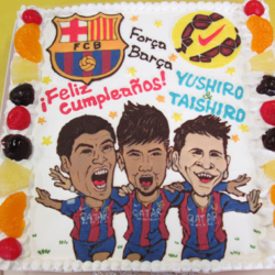 FCバルセロナサッカーケーキ