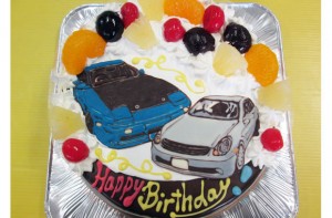 車イラストケーキ