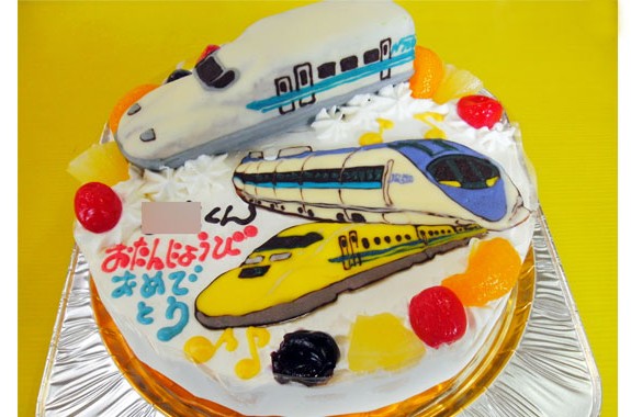 新幹線とドクターイエローケーキ ｵﾘｼﾞﾅﾙｹｰｷ おぐに 電車 車 ｷｬﾗｸﾀｰ 似顔絵ｹｰｷ宅配通販