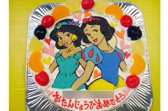 白雪姫とジャスミンのケーキ ｵﾘｼﾞﾅﾙｹｰｷ おぐに 電車 車 ｷｬﾗｸﾀｰ 似顔絵ｹｰｷ宅配通販