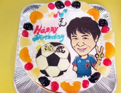 サッカー似顔絵ケーキ