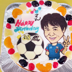 サッカー似顔絵ケーキ