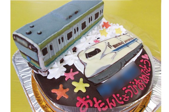 横浜線電車と新幹線のぞみケーキ ｵﾘｼﾞﾅﾙｹｰｷ おぐに 電車 車 ｷｬﾗｸﾀｰ 似顔絵ｹｰｷ宅配通販