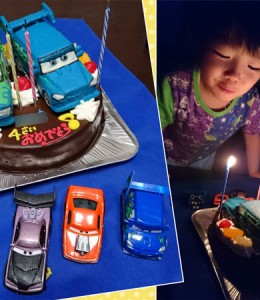 カーズ、DJとウィンゴ立体のせケーキ