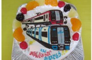 ミュースカイ、名鉄2200電車イラストケーキ