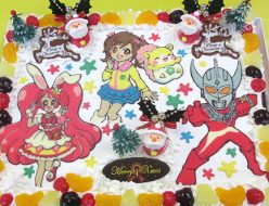 クリスマスパーティーキャラクターケーキ