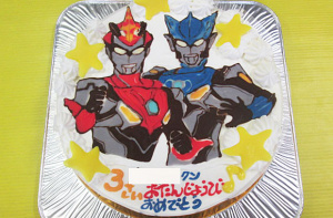 ウルトラマンルーブ２体イラストケーキ