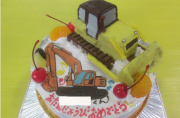 ブルドーザとパワーショベルのケーキ