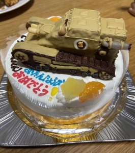 戦車立体ケーキ