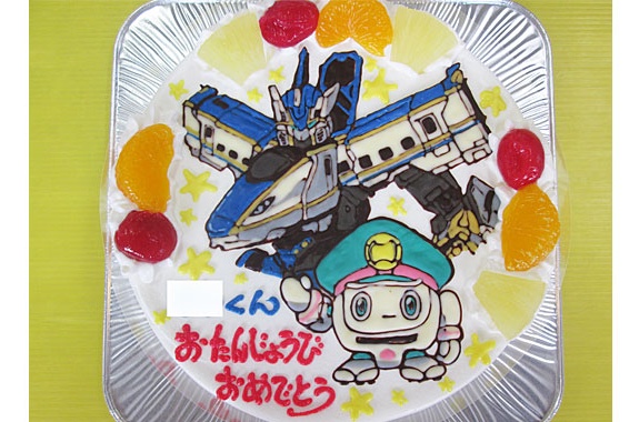 シンカリオンe7系かがやきとシャショットイラストケーキ オリジナルケーキ おぐに 電車 車 キャラクター 似顔絵ケーキ宅配通販 シンカリオンe7系かがやきとシャショットイラストケーキ オリジナルケーキ おぐに 電車 車 キャラクター 似顔絵ケーキ宅配通販