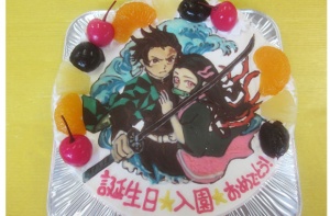 鬼滅の刃、炭治郎と禰豆子のケーキ