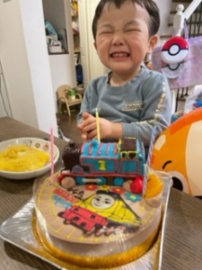 トーマス立体とレベッカケーキ