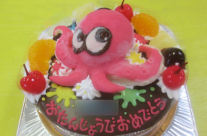 スプラトゥーンのタコ立体ケーキ