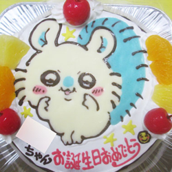ちいかわシリーズのももんがのイラストケーキ