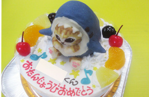 モフサンドサメにゃん立体ケーキ