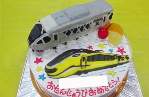 特急スペーシアX 、ドッグエクスプレス イラストケーキ