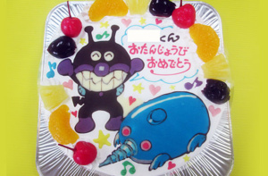 バイキンマンともぐりんイラストケーキ