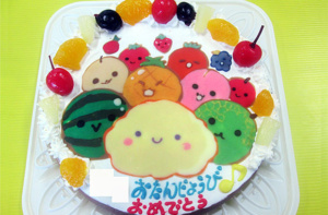 スイカゲームイラストケーキ