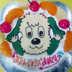 ワンワンイラストケーキ
