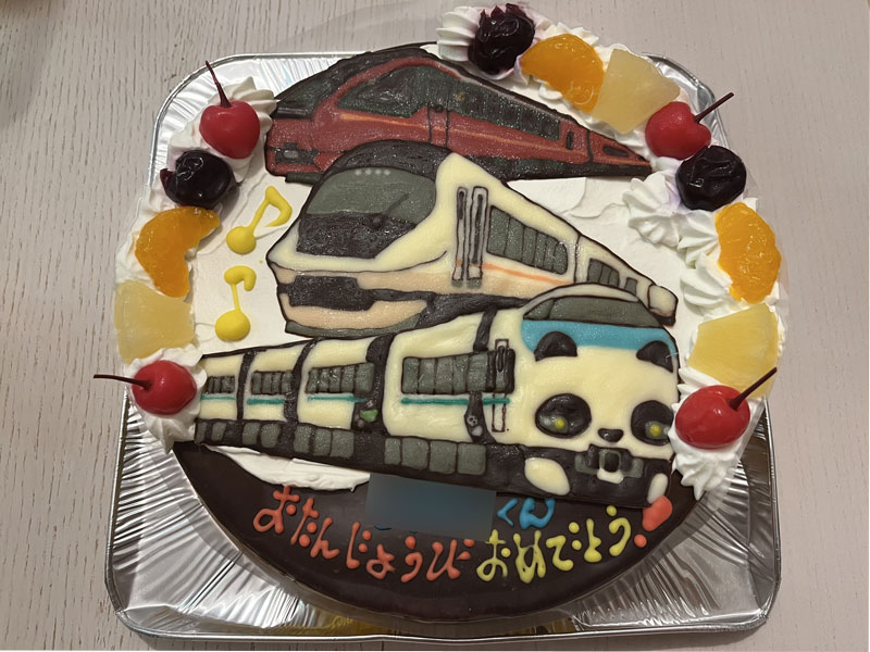 近鉄ひのとり・アーバンライナー・パンダくろしお電車イラストケーキ