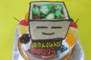 「納豆オクラくん」オリジナルキャラクターケーキ