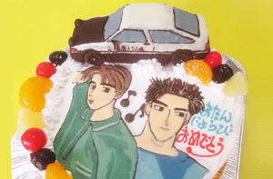 イニシャルDトヨタAE86とイラストケーキ
