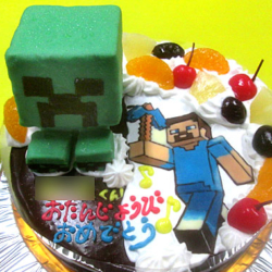 マインクラフトクリーパースティーブケーキ