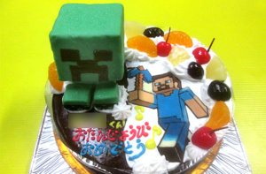 マインクラフトクリーパースティーブケーキ