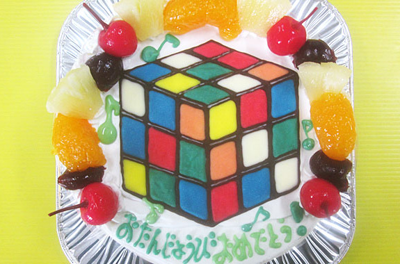ルービックキューブイラストケーキ