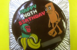 イタリアンブレインロットの２つのイラストケーキ