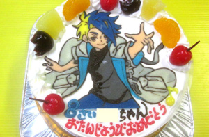 ベイブレードのエックスイラストケーキ