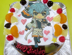 ウォーターチャレンジの銀さんイラストケーキ