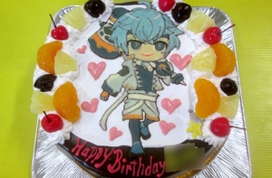 ウォーターチャレンジの銀さんイラストケーキ