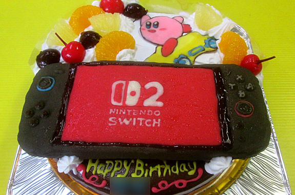 任天堂スイッチ２立体とカービィのケーキ