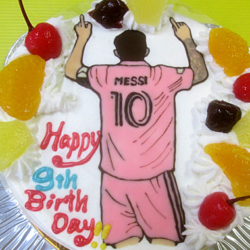 サッカー選手のイラストケーキ