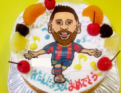 サッカー選手イラストケーキ
