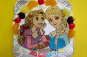 アナと雪の女王イラストケーキ