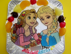 アナと雪の女王イラストケーキ