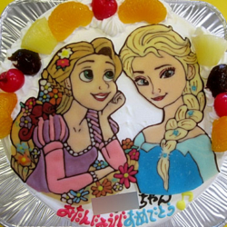 アナと雪の女王イラストケーキ