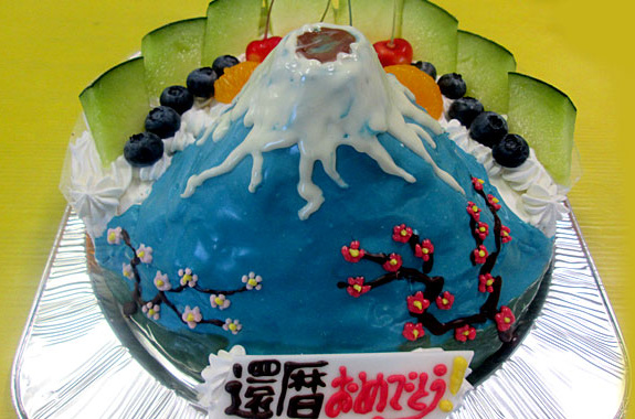 富士山立体ケーキ