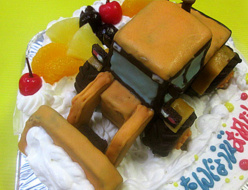 ホイールローダー立体ケーキ