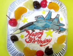戦闘機イラストケーキ